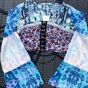 Walk That Way Print Top In Lavender Sky Combo